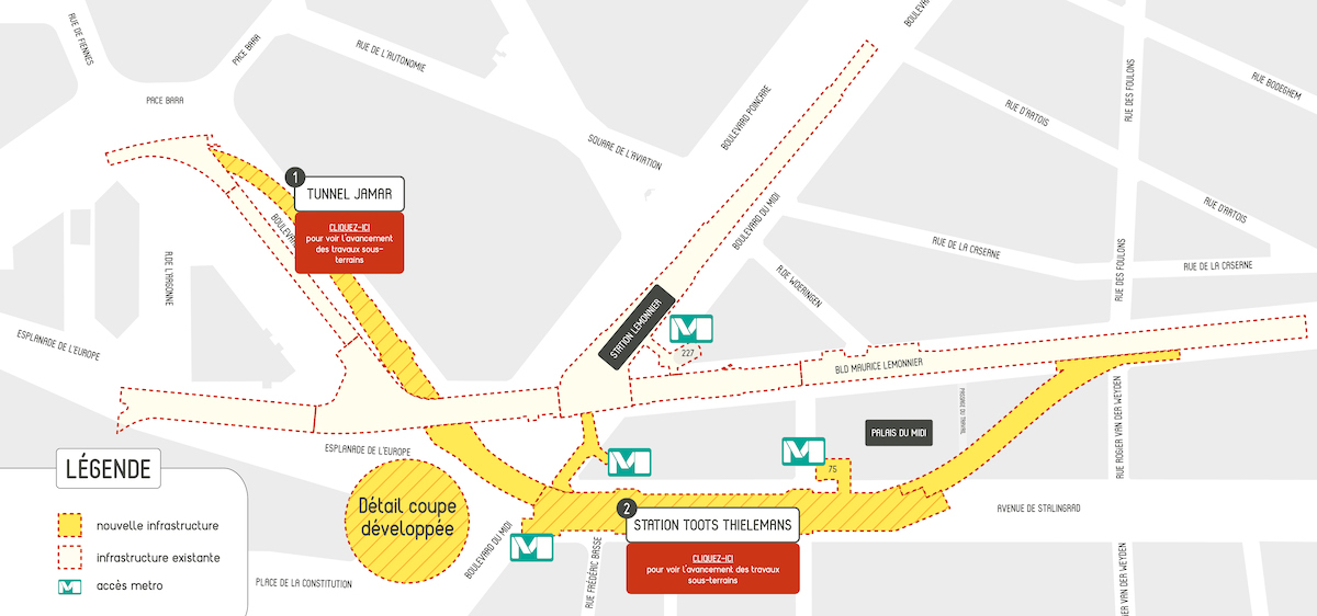 Plan des zones de chantier Toots Thielemans