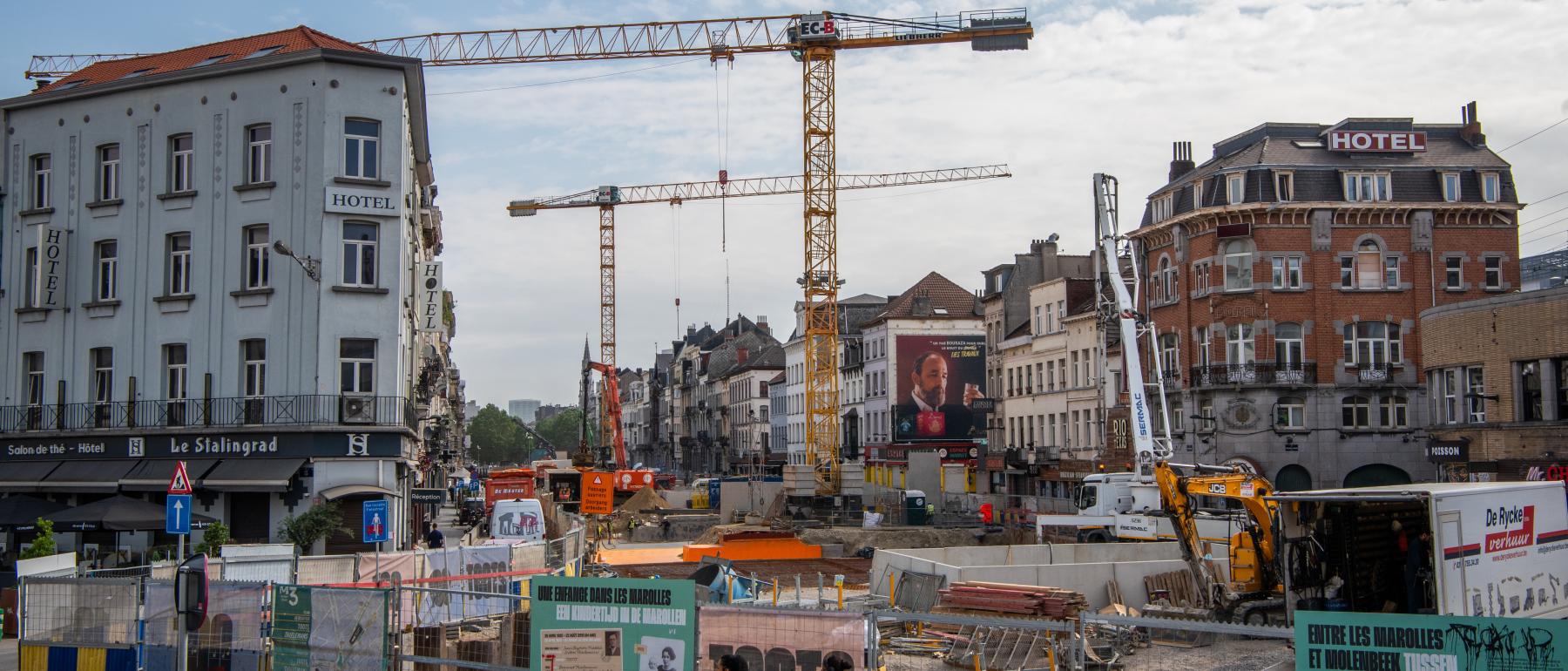 Zone de chantier Stalingrad vue depuis la petite ceinture